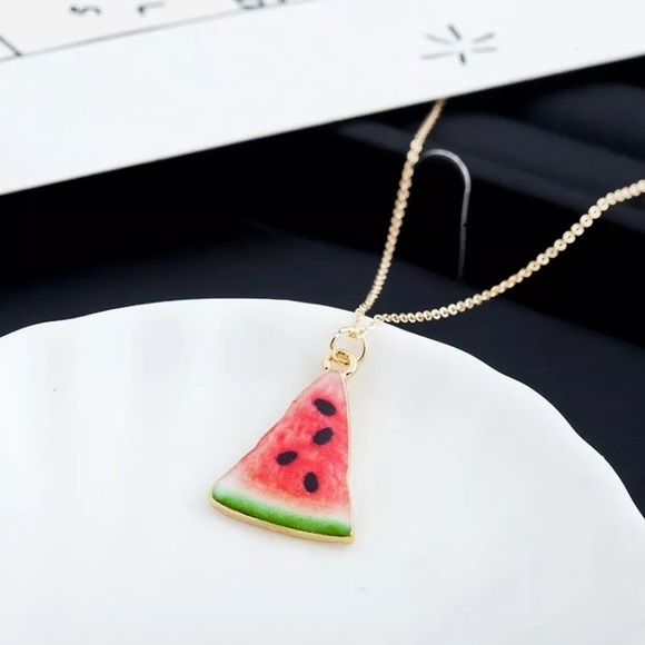 (SOLD-m) Watermelon Jewelry Pendant & Necklace - Picture 4 of 4